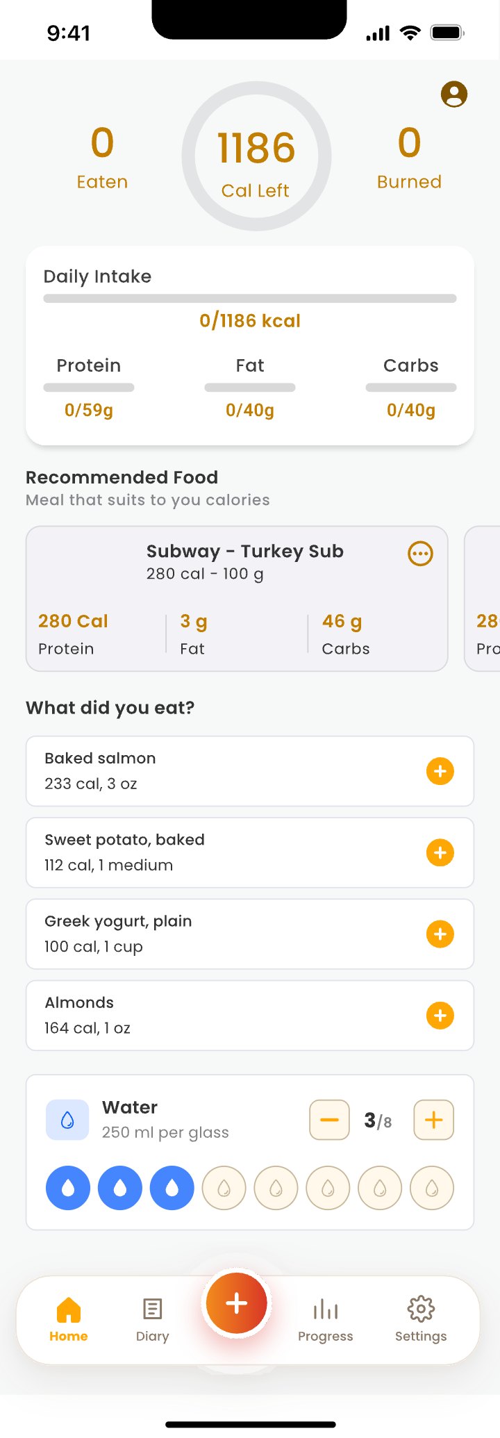CalorieCart homepage